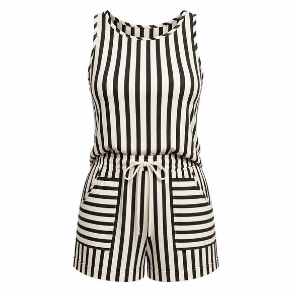 Shein Pants - NWOT Size M SHEIN Striped Tank and Shorts Set - 2 Pc Textured Lounge Outfit